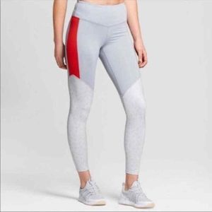 JoyLab Joy Lab Athletic Yoga Pants Leggings Gray Burnt Orange Floral XL